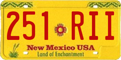 NM license plate 251RII
