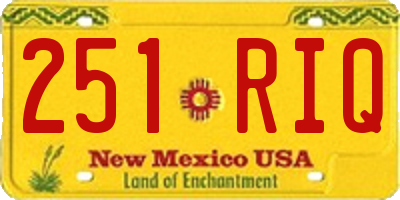 NM license plate 251RIQ