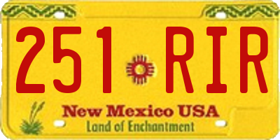 NM license plate 251RIR