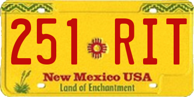 NM license plate 251RIT