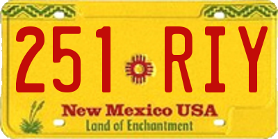 NM license plate 251RIY