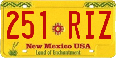 NM license plate 251RIZ