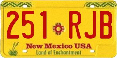 NM license plate 251RJB