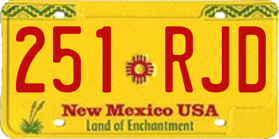 NM license plate 251RJD