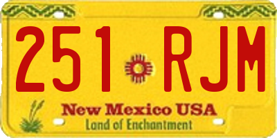 NM license plate 251RJM