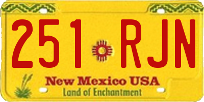 NM license plate 251RJN