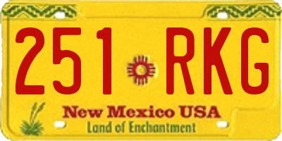 NM license plate 251RKG
