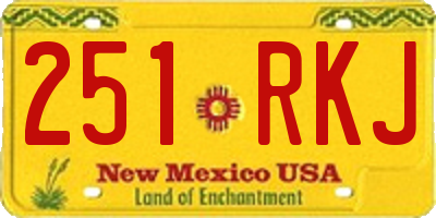 NM license plate 251RKJ