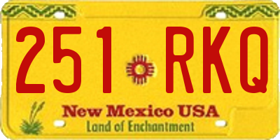 NM license plate 251RKQ