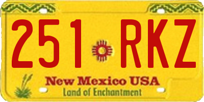 NM license plate 251RKZ