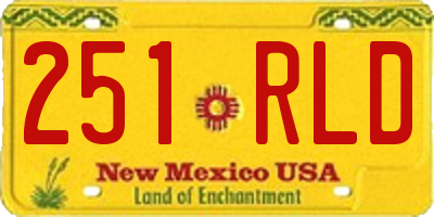 NM license plate 251RLD