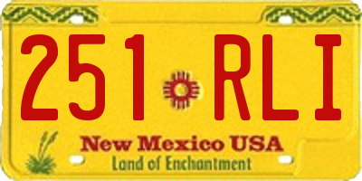 NM license plate 251RLI