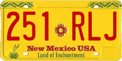 NM license plate 251RLJ