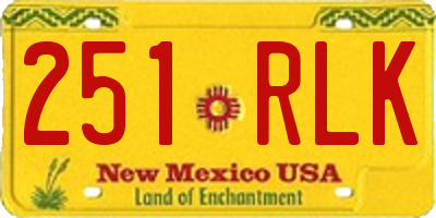 NM license plate 251RLK