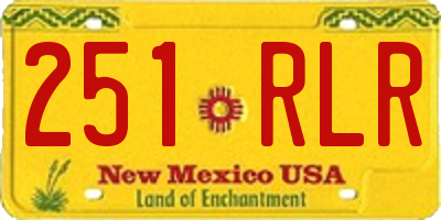 NM license plate 251RLR