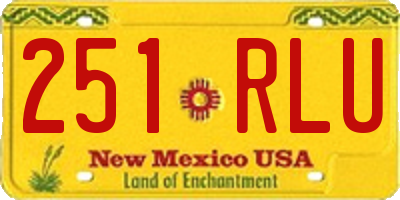 NM license plate 251RLU