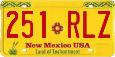 NM license plate 251RLZ
