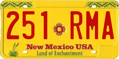 NM license plate 251RMA