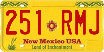 NM license plate 251RMJ