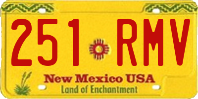 NM license plate 251RMV