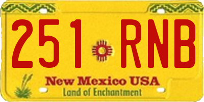 NM license plate 251RNB