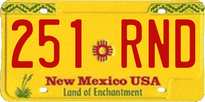 NM license plate 251RND