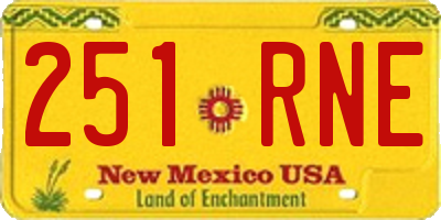 NM license plate 251RNE