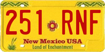 NM license plate 251RNF