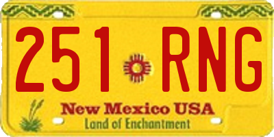 NM license plate 251RNG