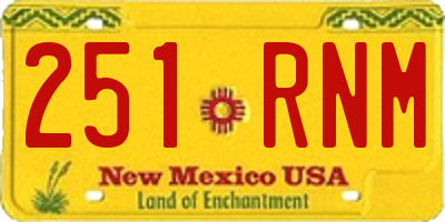 NM license plate 251RNM