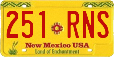 NM license plate 251RNS