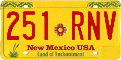 NM license plate 251RNV