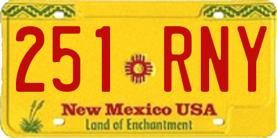 NM license plate 251RNY