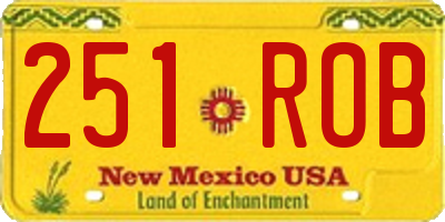 NM license plate 251ROB