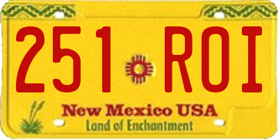 NM license plate 251ROI
