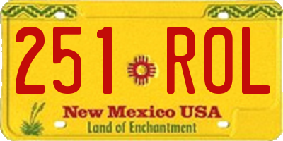 NM license plate 251ROL