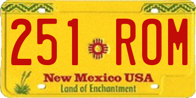 NM license plate 251ROM