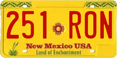 NM license plate 251RON