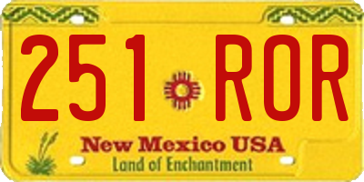 NM license plate 251ROR