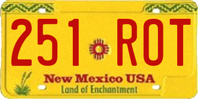 NM license plate 251ROT