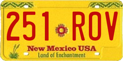 NM license plate 251ROV