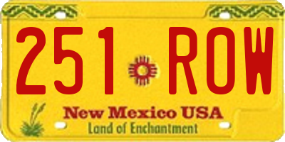 NM license plate 251ROW