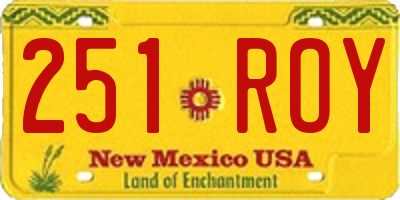 NM license plate 251ROY