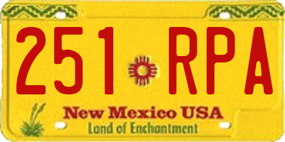 NM license plate 251RPA