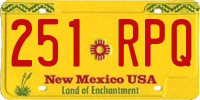 NM license plate 251RPQ