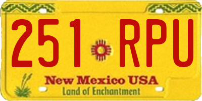 NM license plate 251RPU