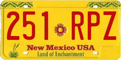 NM license plate 251RPZ