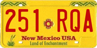 NM license plate 251RQA