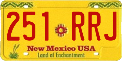 NM license plate 251RRJ