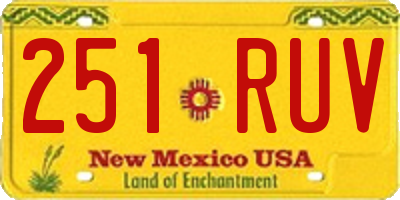 NM license plate 251RUV